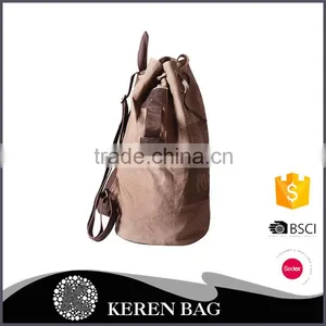 2016 Hot Sale Coffee Abstract Rope Canvas Backpack With Newest Design thumbnail-2