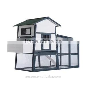 Pawhut 90" x 41" x 59" Dutch Gambrel Style Chicken Coop W/Nesting Box and Outdoor Run thumbnail-2
