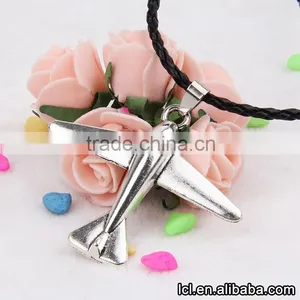 Low Price Airplane Necklace , Hot Sale Airplane Pendant Short Chain Necklace thumbnail-1
