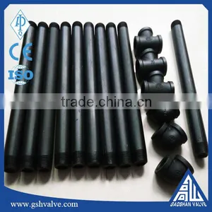 Black Malleable Cast Iron Pipe Fittings Floor Flanges and Elbow Tees thumbnail-1