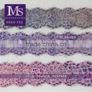 Good Looking 100% Elastic Spun Lace Eyelash Lace Trim in Multiple Color for Choosing thumbnail-1