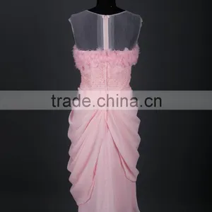 RSE677 Chiffon Design Peach Color Sexy Smart Evening Dresses Short thumbnail-3