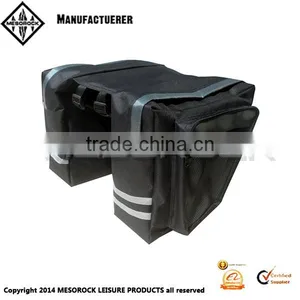 Cycling Bicycle Black Rear Double Side Rack Bag Tail Seat Pannier Bag thumbnail-1