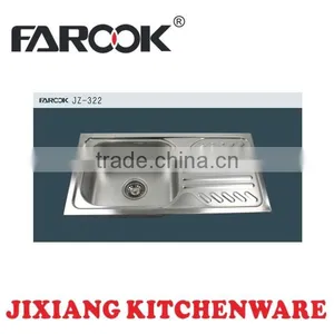 JZ-322 75*40CM Inset Single Bowl Single Tray Stainless Steel Kitchen Sink thumbnail-1