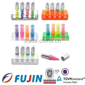 4 in 1 Highligher Set With Sliver Base for Promotion/Office Four Color Pen/uv Highlighter Pen thumbnail-1