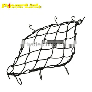 H70162 New Motorcycle Motorbike Cargo Hold Down Net Web 6 Hooks Bungee Black thumbnail-1