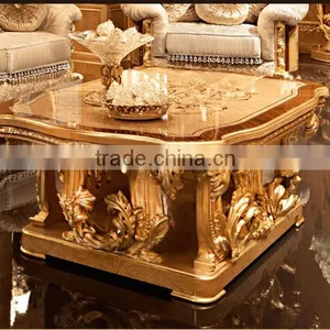 Luxury Golden Buffet With Mirror, Gorgeous Home Decorative Sideboard Inlaid Wood Veneer, Hand Carved Wooden Side Cabinet thumbnail-3