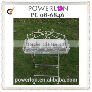 Royal Antique Wrought Irons Folding Metal Decorative Outdoor Tray Table thumbnail-3