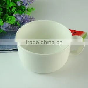 Wholesale White Porcelain Soup Bowl With Handle for Hotel Restaurant Ceramic Bowl Round Porcelain Ceramic Rice Bowl thumbnail-2