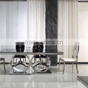 2017 New Modern Big Size Marble Top Dining Table Set thumbnail-2