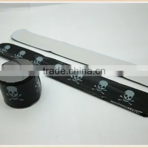 100 Black Skull Reflective Magic Ruler Slap Band Bracelets thumbnail-1