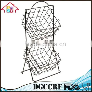 Wire Storage Rack 2 Tier Kitchen Fruit Vegetable Basket Organizer Stand thumbnail-2