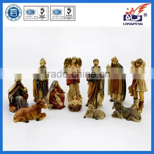 Traditional Nativity Set Figures -11 Pieces,includes Mary,Joseph,Baby Jesus in Manger,Angel,Wisemen,Shepherds,and Animals thumbnail-1