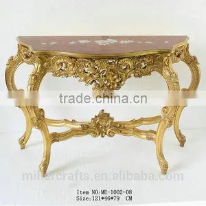 Rococo Style Furniture Living Room Antique Gold Console Table thumbnail-6