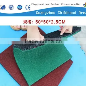 (HC-1004 ) Red ,yellow ,blue ,green Color Anti-slip 25mm Heavy Duty Children Playground Shock Absorber Rubber Mat thumbnail-1