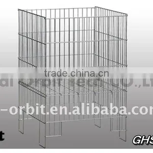 Metal Foldable Stackable Container Storage Cage Wire Mesh Basket thumbnail-1