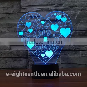 2016 Best Seller Customize Logo Awsome Visual Illusion Light Touch Panel 3D Led Night Lights for Indoor Decoration thumbnail-1