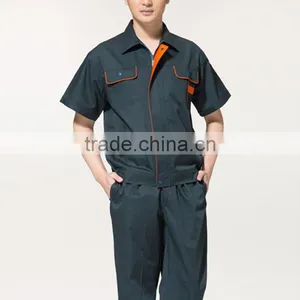 Short-sleeved Navy Blue Work Clothes Factory Workshop Suit thumbnail-4