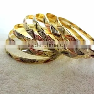 Designer Bangle Sets of 7 in Three Tone thumbnail-1