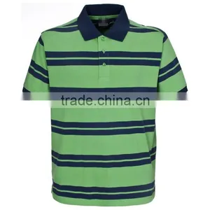 Men's Fashion High Quality Cotton Pique Stripe Polo Shirt thumbnail-4