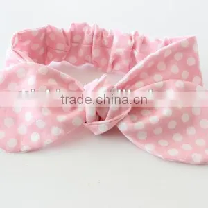 Boutique New Style Accessories Baby Pink Polka Dot Headbands for Little Girl thumbnail-1