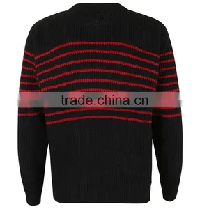 2015 Hot Selling Pullovers Mens Red Black Striped Sweater thumbnail-2