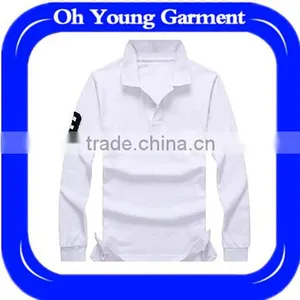 OEM Service Men Fashion Elegant Pure Color Long Sleeve Polo Shirt thumbnail-1