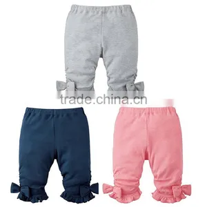 Wholesale Design Baby Girls Pant, Hot Cheap Lastest Girls 3/4 Ruffle Pants thumbnail-1