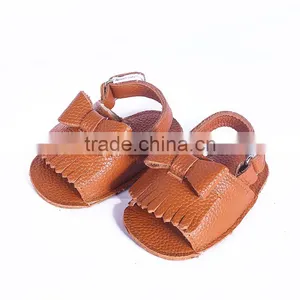 New Design Fringed Genuine Leather Baby Sandals, Baby Fringed Sandals thumbnail-2