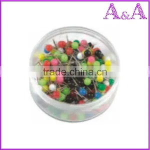 Pearl Black Colored Head Round Ball Straight Pins thumbnail-5