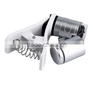 Wholesale 9882W 60X Magnifying Universal Mobile Phone LED Microscope Magnifier With Clip thumbnail-4