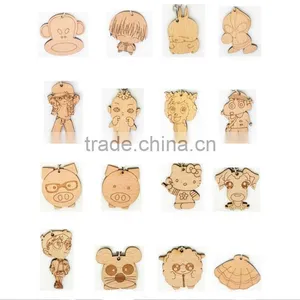 Chinese Zodiac Cow Wood Keychain Customized Carving Wood Craft thumbnail-2