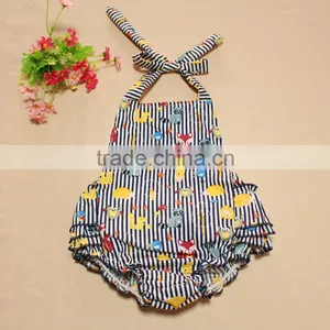 Summer Ruffles Cotton Rompers Infant Girls Outfit thumbnail-3