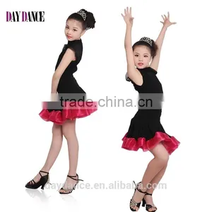 Child Kid High Neck Modern Latin Dance Dress Girls Elegant Performance Skirt Suit thumbnail-1