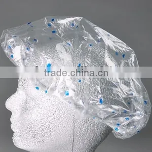 High Quality Plastic Waterproof Disposable Bouffant Shower Cap thumbnail-1