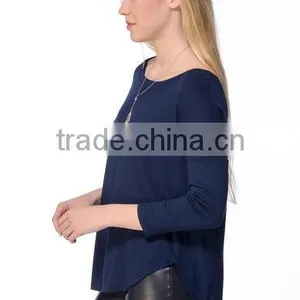 Latest Women Plain Chiffon Blouse Design Pictures Ladies Top Quality Breathable Swing Blouses thumbnail-4