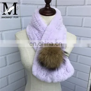 2016 Latest Design Woman Accessories Scarf / New Fashion Real Rabbit Fur Scarf / Ladies Lucury Scarf thumbnail-6