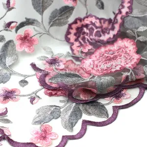 Factory Direct Blossom Embroidered Bridal Tulle Lace Fabric for Dress thumbnail-2
