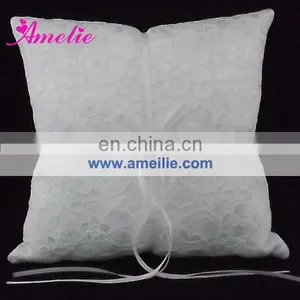 AW1402 White Lace Wedding Ring Pillow thumbnail-1