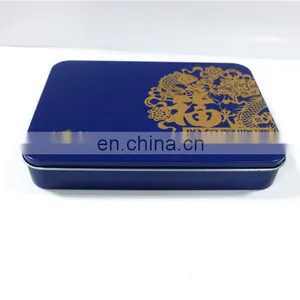 Flat Rectangualr Cake/biscuit Gift Packaging Metal Tin Box Container thumbnail-3