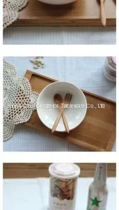 Microwave Safe Banquet Salad Shallow Dessert Round Ceramic Soup Bowl thumbnail-3