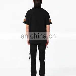DiZNEW Clothing Manufacturers Custom Mens Cotton Embroidery Plain Black T Shirt thumbnail-6