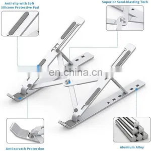 Aluminium Alloy Laptop Stand Portable Phone Holder Foldable Bracket Notebook Stands for 7 to 17 Inch Laptop Tablet thumbnail-4