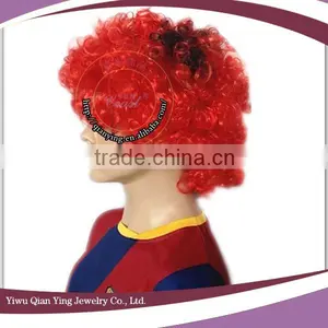 Cheap Short Curly Synthetic Afro Curly Red Party Wigs thumbnail-2