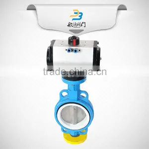 High Performance Acid Resistant DN300 Ptfe Seat Pneumatic Wafer Type Price Butterfly Valve thumbnail-3