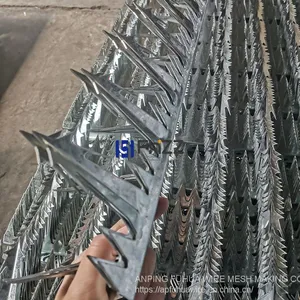 Spear Spike Hot Dipped Galvanized Wall Spike Security Razor Wall Spike thumbnail-1