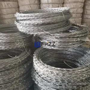 High Security Steel Blade Wire 450mm BTO-22 Galvanized Blade Wire Concertina Razor Barbed Wire thumbnail-3