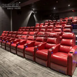 Luxury Vip Leather Electric Motor Cinema Room Theater Seating Reclining Sofa thumbnail-4