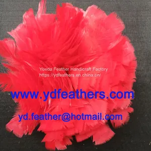 Dyed Red Parried Turkey Flat Plumage Strung From China thumbnail-1