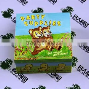 Metal Candy Rectangular Tin Box With Hinged Lid thumbnail-3